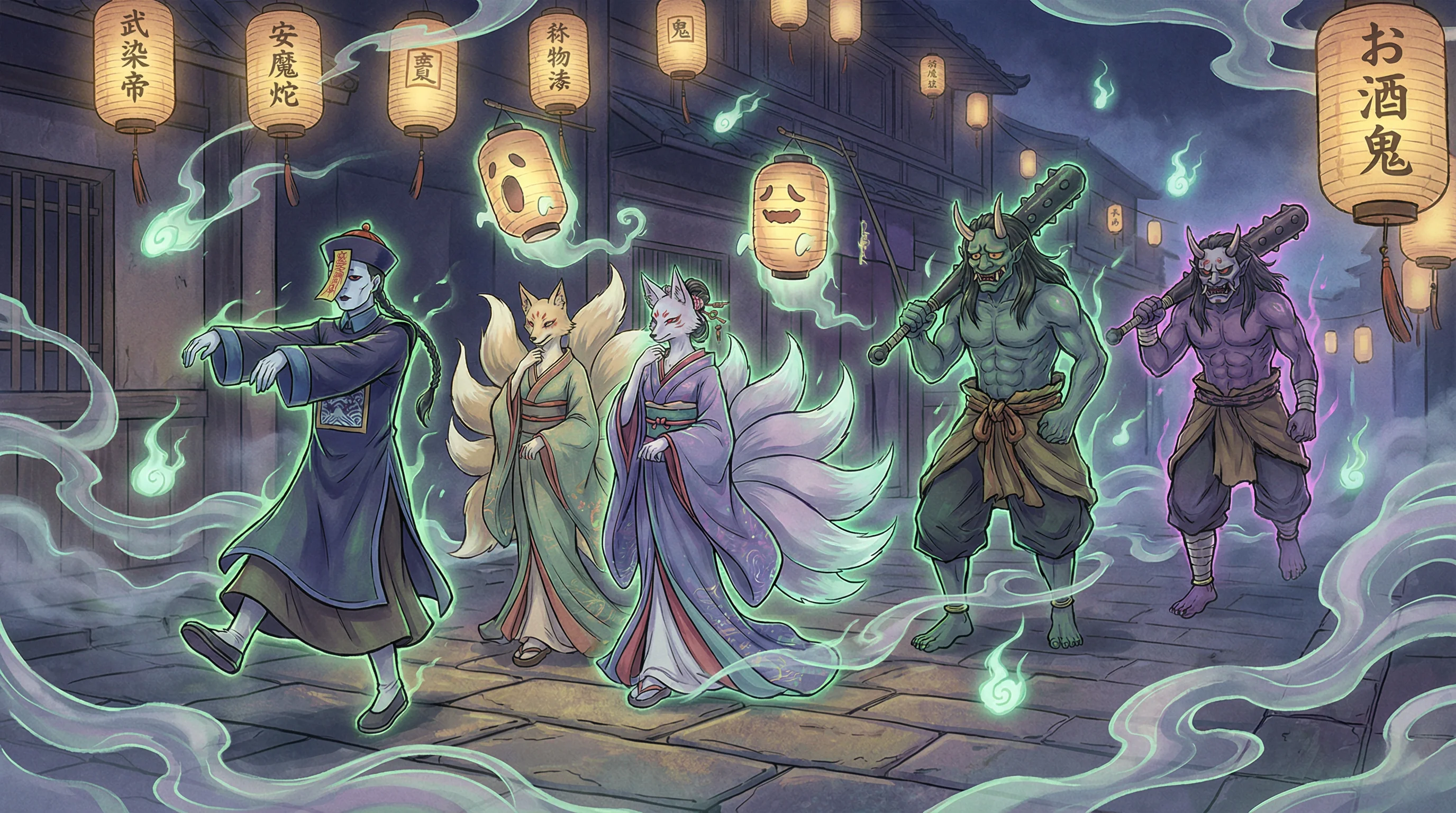 百鬼夜行 - 粉色樱与大眠王 中日鬼怪动漫